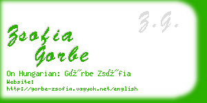 zsofia gorbe business card